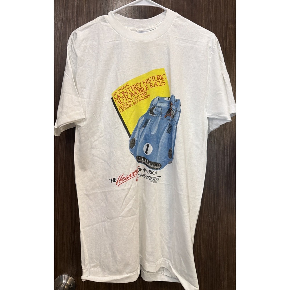 14th Annual Monterey Historic Automobile Races 1987 Laguna Seca  T-Shirt L
